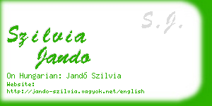 szilvia jando business card